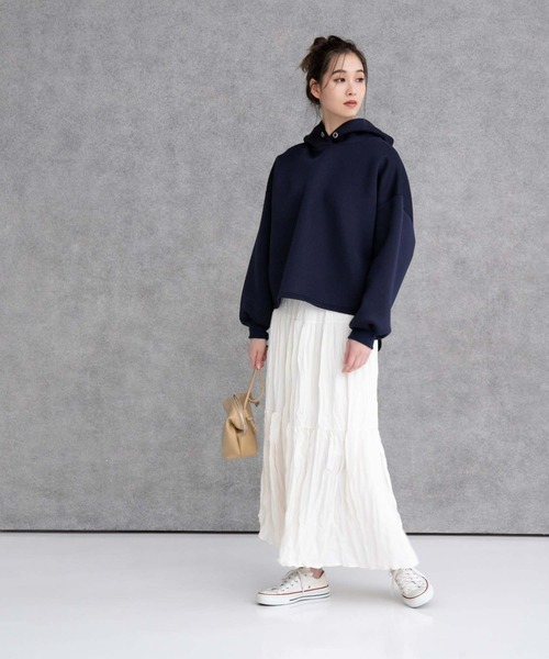 fifth（フィフス）の「バックロングダンボールパーカー（パーカー・レディース・ホワイト/ネイビー・M）」の8枚目の写真