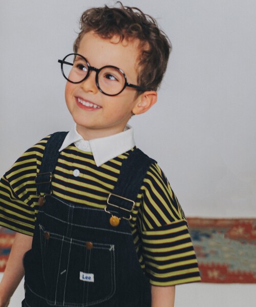 Lee(リー)の「◆【110】LEE OVERALLS(つなぎ/オールインワン・キッズ・ネイビー/オフホワイト・11)」の2枚目の写真