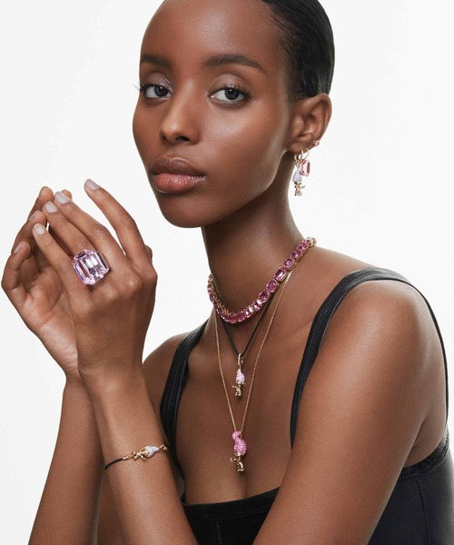 未使用品✴︎【SWAROVSKI】スワロフスキー グレードロップピアス Lunar ドロップピアス, グレー, ロジウム・プレーティング