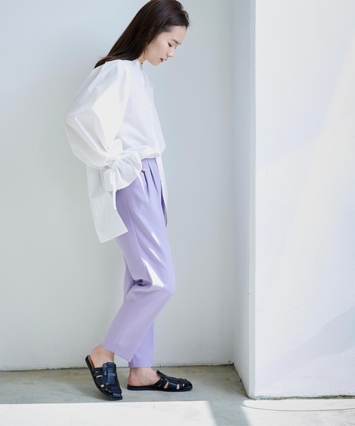 titivate（ティティベイト）の「前後2way袖ﾘﾎﾞﾝﾌﾞﾗｳｽ（シャツ/ブラウス・レディース・イエロー/ブラック/オフホワイト・M）」の5枚目の写真