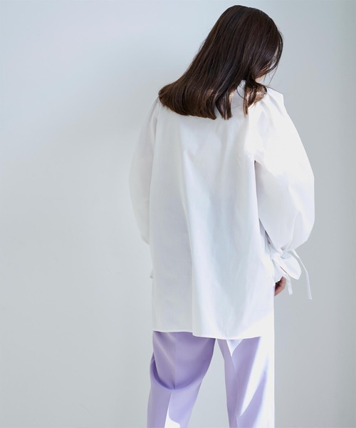 titivate（ティティベイト）の「前後2way袖ﾘﾎﾞﾝﾌﾞﾗｳｽ（シャツ/ブラウス・レディース・イエロー/ブラック/オフホワイト・M）」の6枚目の写真