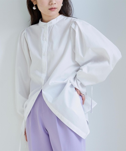 titivate（ティティベイト）の「前後2way袖ﾘﾎﾞﾝﾌﾞﾗｳｽ（シャツ/ブラウス・レディース・イエロー/ブラック/オフホワイト・M）」の7枚目の写真