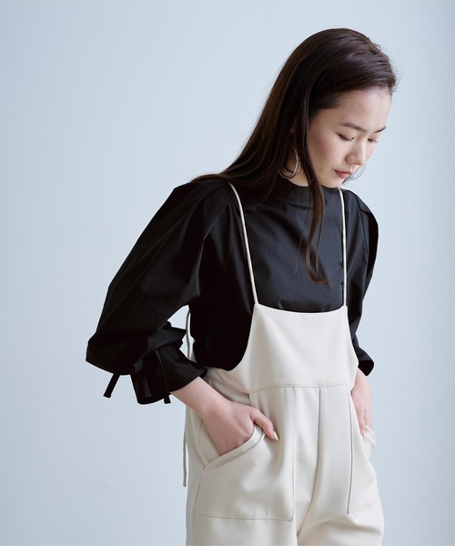 titivate（ティティベイト）の「前後2way袖ﾘﾎﾞﾝﾌﾞﾗｳｽ（シャツ/ブラウス・レディース・イエロー/ブラック/オフホワイト・M）」の8枚目の写真