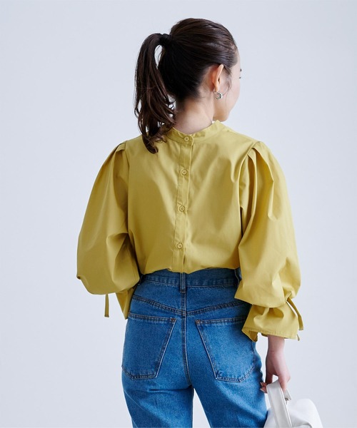 titivate（ティティベイト）の「前後2way袖ﾘﾎﾞﾝﾌﾞﾗｳｽ（シャツ/ブラウス・レディース・イエロー/ブラック/オフホワイト・M）」の12枚目の写真
