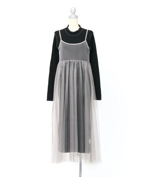 AS KNOW AS PINKY（アズノゥアズピンキー）の「重ねドリーミーセットワンピース（ワンピース・レディース・ブラック/ベージュ/ブルー・FREE）」の11枚目の写真