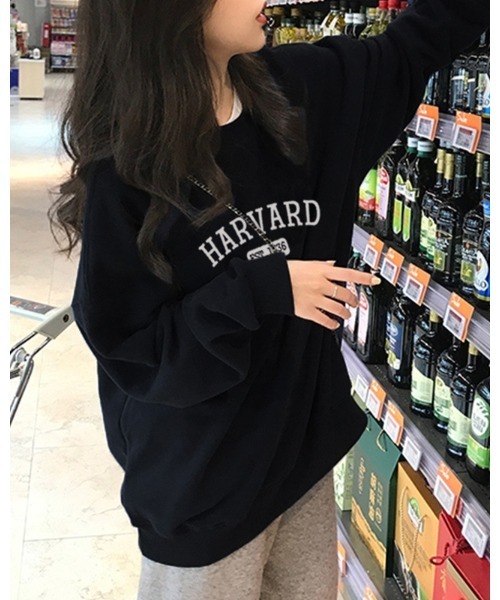 Ritzy(リッツィー)の「カレッジトレーナー(スウェット・レディース・ブラック/グレー・M/L)」の1枚目の写真