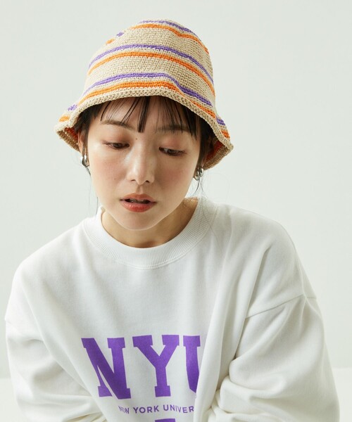 FREAK'S STORE(フリークスストア)の「cie/シー crochet line hat/クロシェラインハット(ハット・レディース・オフホワイト/ブラウン/ピンク・ONE SIZE)」の4枚目の写真