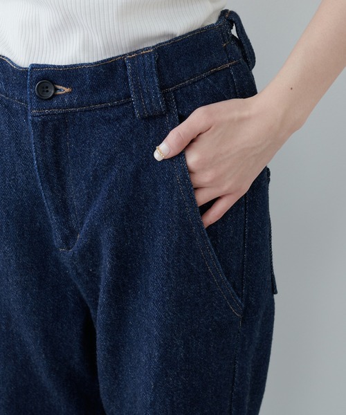 PUAL CE CIN（ピュアルセシン）の「ルーズカツラギＪＡＰＡＮデニムパンツ（デニムパンツ・レディース・ナチュラル/ホワイト/インディゴブルー・FREE）」の15枚目の写真