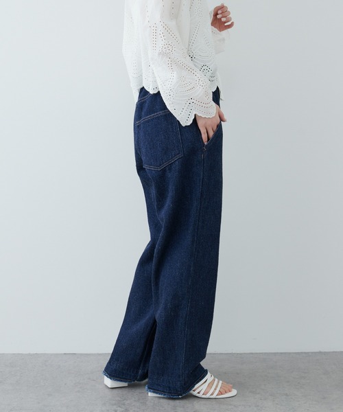 PUAL CE CIN（ピュアルセシン）の「ルーズカツラギＪＡＰＡＮデニムパンツ（デニムパンツ・レディース・ナチュラル/ホワイト/インディゴブルー・FREE）」の22枚目の写真