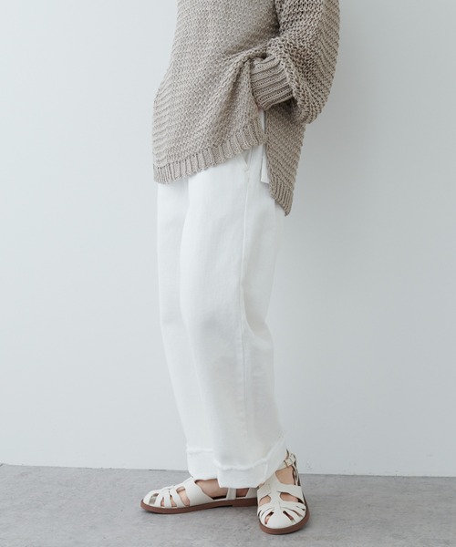 PUAL CE CIN（ピュアルセシン）の「ルーズカツラギＪＡＰＡＮデニムパンツ（デニムパンツ・レディース・ナチュラル/ホワイト/インディゴブルー・FREE）」の7枚目の写真