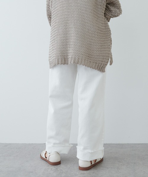 PUAL CE CIN（ピュアルセシン）の「ルーズカツラギＪＡＰＡＮデニムパンツ（デニムパンツ・レディース・ナチュラル/ホワイト/インディゴブルー・FREE）」の6枚目の写真