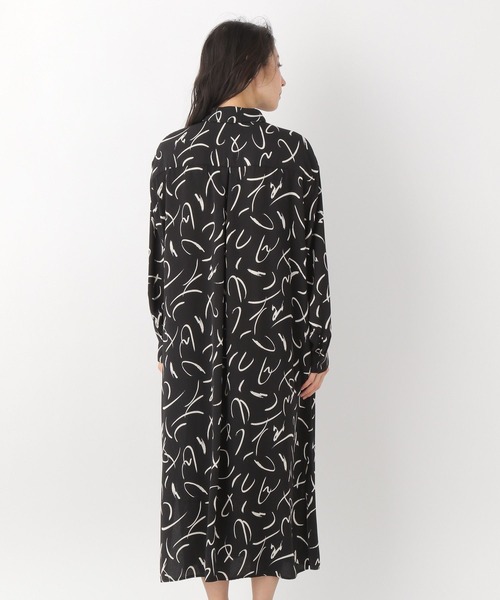 LEPSIM（レプシィム）の「ペイント風プリントワンピース　261208（ワンピース・レディース・ブラック/オレンジ・FREE）」の5枚目の写真