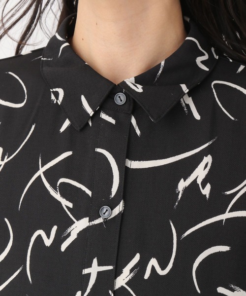 LEPSIM（レプシィム）の「ペイント風プリントワンピース　261208（ワンピース・レディース・ブラック/オレンジ・FREE）」の6枚目の写真