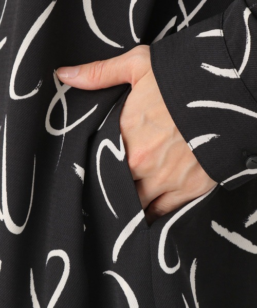 LEPSIM（レプシィム）の「ペイント風プリントワンピース　261208（ワンピース・レディース・ブラック/オレンジ・FREE）」の8枚目の写真