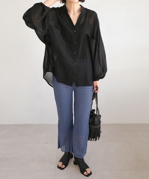 ＡＮＤＪ（アンドジェイ）の「総レースフレアパンツ（その他パンツ・レディース・アイボリー/ブルー/ブラック・M）」の20枚目の写真