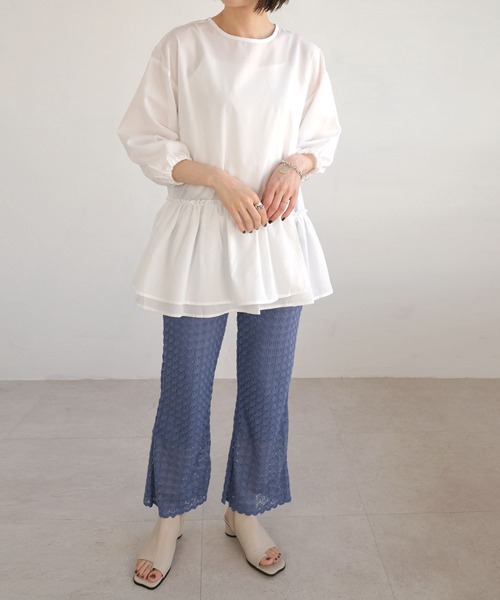 ＡＮＤＪ（アンドジェイ）の「総レースフレアパンツ（その他パンツ・レディース・アイボリー/ブルー/ブラック・M）」の12枚目の写真
