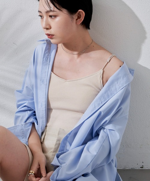 Aunt Marie's（アントマリーズ）の「カップ付リブキャミソール（キャミソール・レディース・ホワイト/ブラック/ベージュ/ブラウン/オレンジ・FREE）」の4枚目の写真