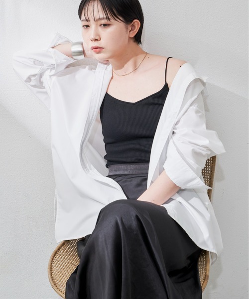 Aunt Marie's（アントマリーズ）の「カップ付リブキャミソール（キャミソール・レディース・ホワイト/ブラック/ベージュ/ブラウン/オレンジ・FREE）」の7枚目の写真