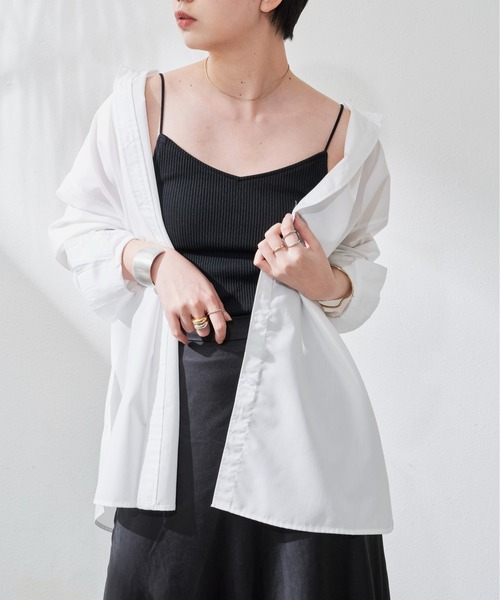 Aunt Marie's（アントマリーズ）の「カップ付リブキャミソール（キャミソール・レディース・ホワイト/ブラック/ベージュ/ブラウン/オレンジ・FREE）」の9枚目の写真