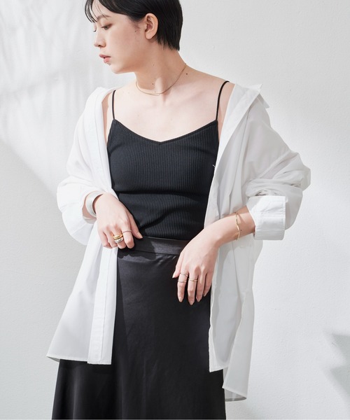 Aunt Marie's（アントマリーズ）の「カップ付リブキャミソール（キャミソール・レディース・ホワイト/ブラック/ベージュ/ブラウン/オレンジ・FREE）」の10枚目の写真