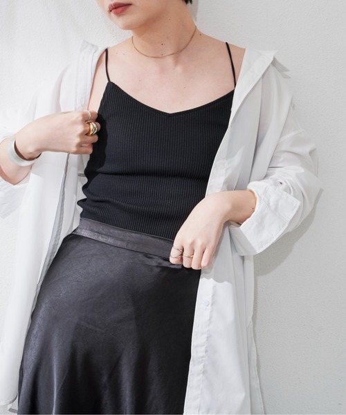 Aunt Marie's（アントマリーズ）の「カップ付リブキャミソール（キャミソール・レディース・ホワイト/ブラック/ベージュ/ブラウン/オレンジ・FREE）」の11枚目の写真