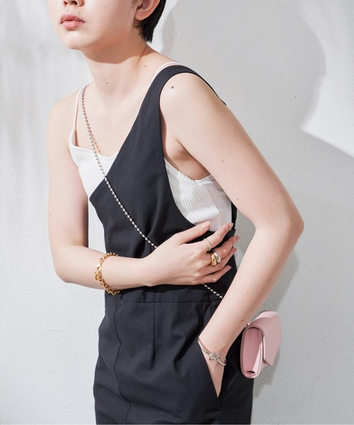 Aunt Marie's（アントマリーズ）の「カップ付リブキャミソール（キャミソール・レディース・ホワイト/ブラック/ベージュ/ブラウン/オレンジ・FREE）」の16枚目の写真