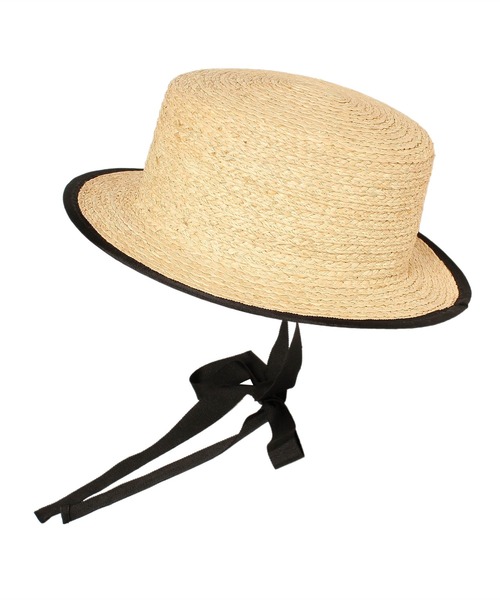 14+（イチヨンプラス）の「ラフィアブレードリボン付きカンカン帽（ハット・レディース・ブラック/アイボリー/ナチュラル・FREE）」の15枚目の写真