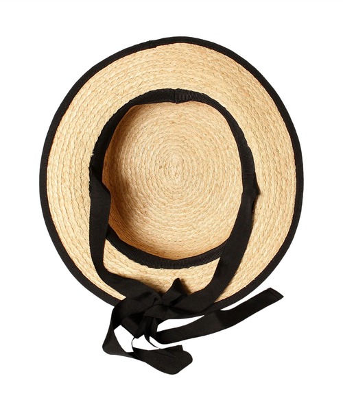14+（イチヨンプラス）の「ラフィアブレードリボン付きカンカン帽（ハット・レディース・ブラック/アイボリー/ナチュラル・FREE）」の17枚目の写真
