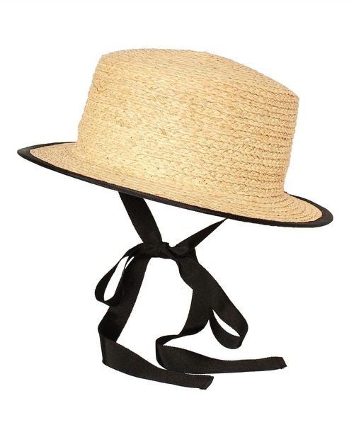 14+（イチヨンプラス）の「ラフィアブレードリボン付きカンカン帽（ハット・レディース・ブラック/アイボリー/ナチュラル・FREE）」の11枚目の写真