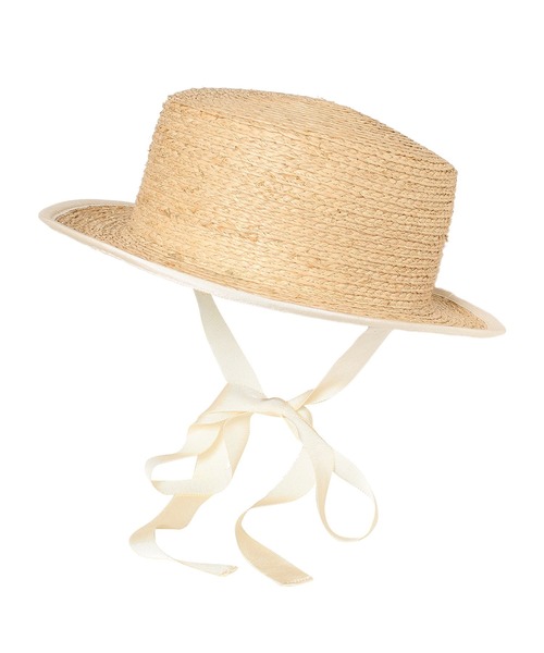 14+（イチヨンプラス）の「ラフィアブレードリボン付きカンカン帽（ハット・レディース・ブラック/アイボリー/ナチュラル・FREE）」の13枚目の写真