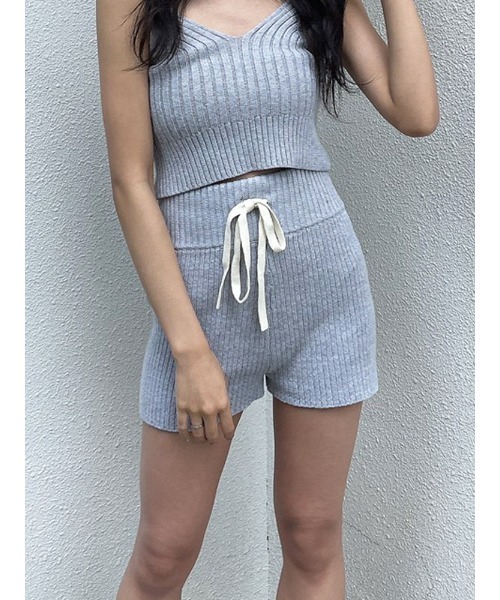 ENVYM（アンビー）の「リブニットＳＰＴ（その他パンツ・レディース・ブラック/ベージュ/グレー・FREE）」の3枚目の写真