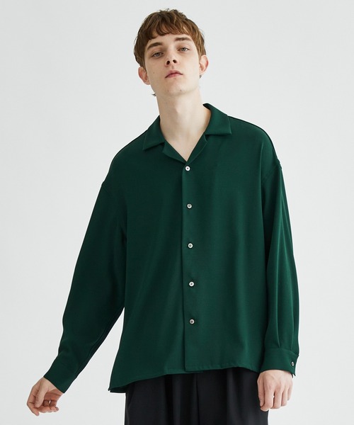 city(シティ)の「GEORGETTE OPEN COLLAR L/S SHIRTS(シャツ/ブラウス・メンズ・ブラック/ライトグレー/ダークグリーン/インディゴブルー・1/2)」の4枚目の写真