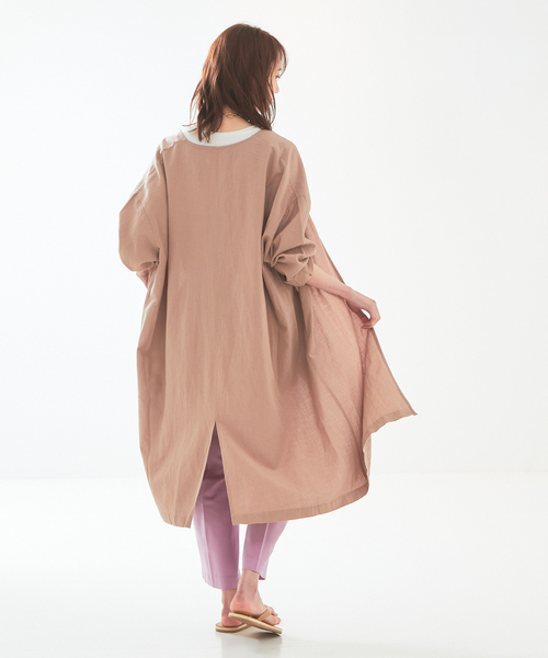 abahouse mavie（アバハウスマヴィ）の「レーヨンリネントッパー（ステンカラーコート・レディース・ブラック/ベージュ/ピンク/グリーン・フリー）」の8枚目の写真