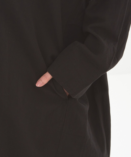 abahouse mavie（アバハウスマヴィ）の「レーヨンリネントッパー（ステンカラーコート・レディース・ブラック/ベージュ/ピンク/グリーン・フリー）」の18枚目の写真