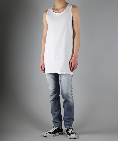 NUMBER (N)INE（ナンバーナイン）の「NUMBER (N)INE / ナンバーナイン HIGH GAUGE COTTON LONG TANK TOP/ハイゲージ度詰コットン天竺 カットオフ ロングタンクトップ（タンクトップ・メンズ・ブラック/ホワイト/グレー・4/3/2）」の9枚目の写真