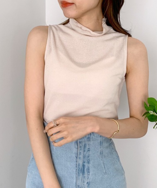 OLIVE des OLIVE(オリーブデオリーブ)の「メロウノースリインナー(Tシャツ/カットソー・レディース・ブラック/ベージュ/オフホワイト/サックスブルー/イエロー・FREE)」の4枚目の写真