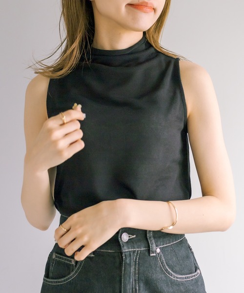 OLIVE des OLIVE(オリーブデオリーブ)の「メロウノースリインナー(Tシャツ/カットソー・レディース・ブラック/ベージュ/オフホワイト/サックスブルー/イエロー・FREE)」の3枚目の写真