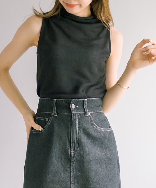 OLIVE des OLIVE(オリーブデオリーブ)の「メロウノースリインナー(Tシャツ/カットソー・レディース・ブラック/ベージュ/オフホワイト/サックスブルー/イエロー・FREE)」の10枚目の写真