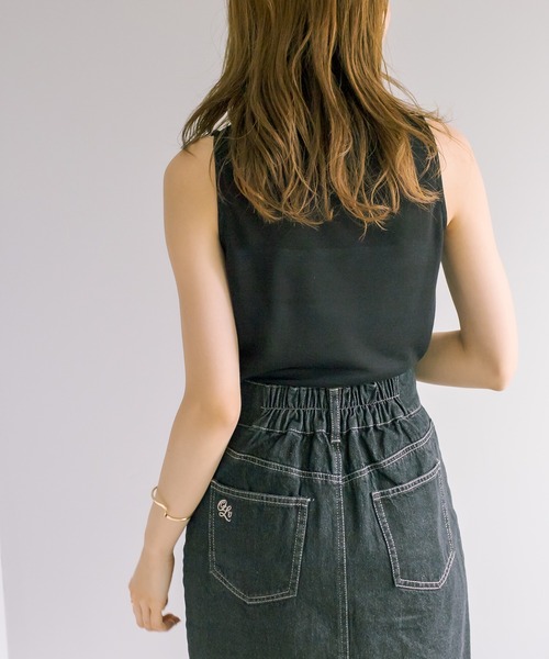 OLIVE des OLIVE(オリーブデオリーブ)の「メロウノースリインナー(Tシャツ/カットソー・レディース・ブラック/ベージュ/オフホワイト/サックスブルー/イエロー・FREE)」の12枚目の写真