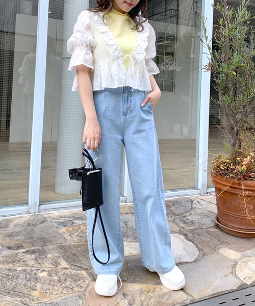 OLIVE des OLIVE(オリーブデオリーブ)の「メロウノースリインナー(Tシャツ/カットソー・レディース・ブラック/ベージュ/オフホワイト/サックスブルー/イエロー・FREE)」の18枚目の写真