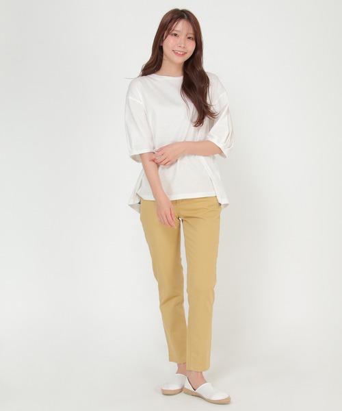 ikka（イッカ）の「【Sサイズ WEB限定】コットンUSAバックシャンプルオーバー（Tシャツ/カットソー・レディース・オフホワイト/ブルー/その他1/その他4/ブラック・S/M/L）」の6枚目の写真