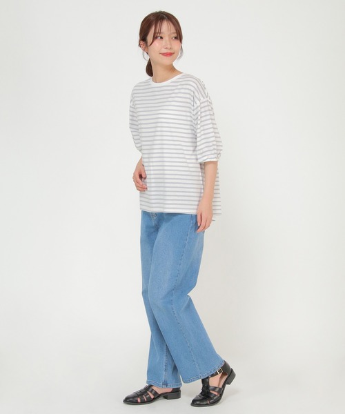 ikka（イッカ）の「【Sサイズ WEB限定】コットンUSAバックシャンプルオーバー（Tシャツ/カットソー・レディース・オフホワイト/ブルー/その他1/その他4/ブラック・S/M/L）」の12枚目の写真