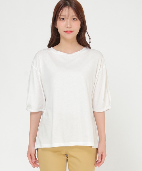 ikka（イッカ）の「【Sサイズ WEB限定】コットンUSAバックシャンプルオーバー（Tシャツ/カットソー・レディース・オフホワイト/ブルー/その他1/その他4/ブラック・S/M/L）」の18枚目の写真
