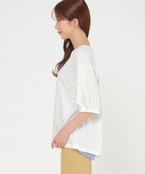 ikka（イッカ）の「【Sサイズ WEB限定】コットンUSAバックシャンプルオーバー（Tシャツ/カットソー・レディース・オフホワイト/ブルー/その他1/その他4/ブラック・S/M/L）」の16枚目の写真