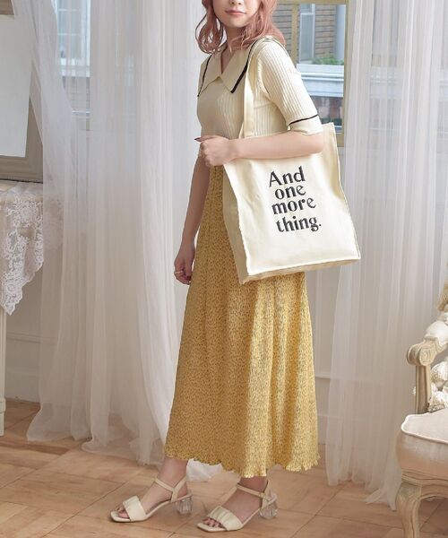 ems excite（エムズエキサイト）の「デカ襟半袖ニット（ニット/セーター・レディース・ブラック/オフホワイト/ブルー/ブラック系その他3・FREE）」の7枚目の写真