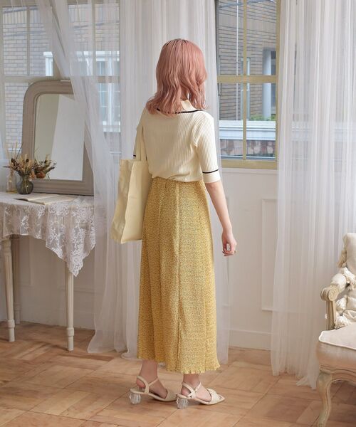 ems excite（エムズエキサイト）の「デカ襟半袖ニット（ニット/セーター・レディース・ブラック/オフホワイト/ブルー/ブラック系その他3・FREE）」の8枚目の写真