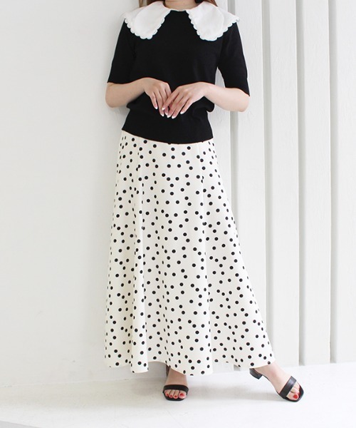 MODE ROBE(モードローブ)の「ダブルフリルセーラーカラーニットトップス(Tシャツ/カットソー・レディース・ブラック/ベージュ/その他・FREE)」の13枚目の写真
