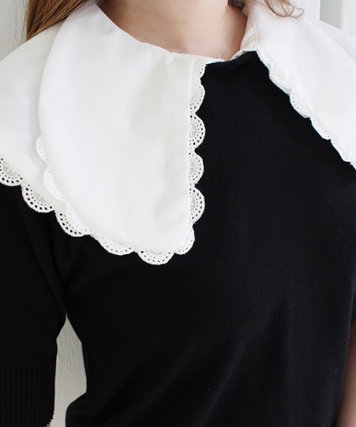 MODE ROBE(モードローブ)の「ダブルフリルセーラーカラーニットトップス(Tシャツ/カットソー・レディース・ブラック/ベージュ/その他・FREE)」の14枚目の写真