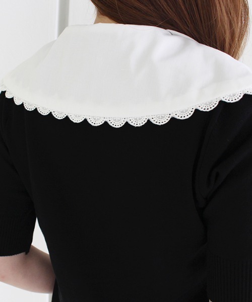 MODE ROBE(モードローブ)の「ダブルフリルセーラーカラーニットトップス(Tシャツ/カットソー・レディース・ブラック/ベージュ/その他・FREE)」の15枚目の写真
