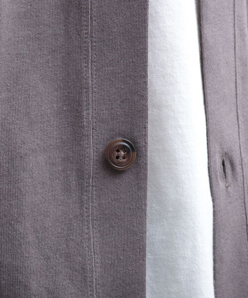 GLOSTER(グロスター)の「【GLOSTER/グロスター】リネン混バルーン袖 ルーズフィットカーディガン(カーディガン/ボレロ・メンズ・ライトパープル/チャコールグレー/アイボリー・L/M)」の4枚目の写真